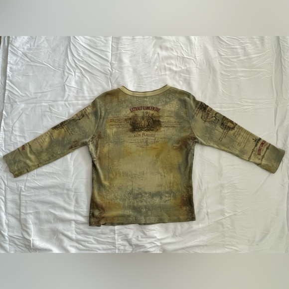 Skinny Minnie All-Over print tight fit long sleeve shirt yellow and green Large - Picture 4 of 8